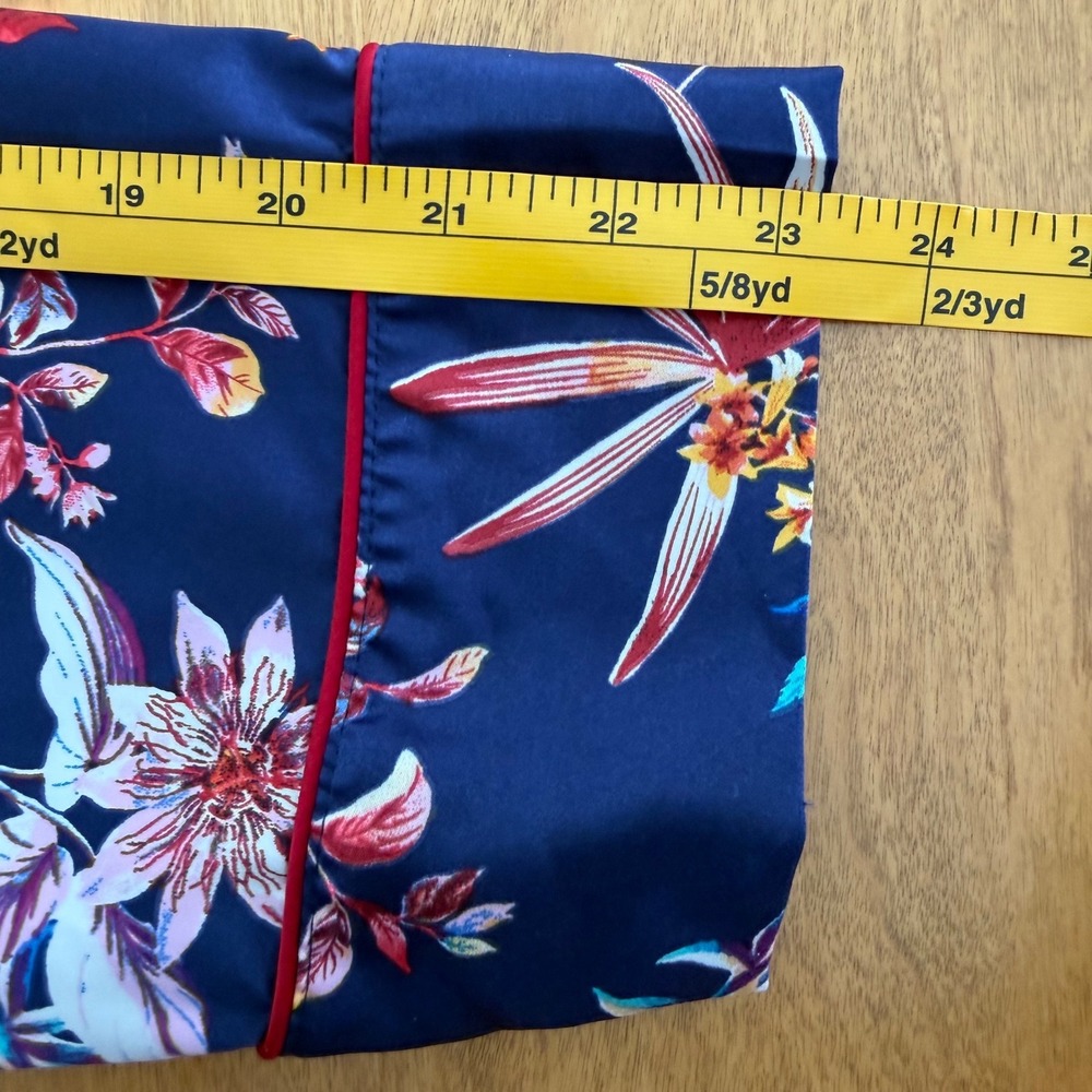 The Pioneer Woman Navy Blue Tropical Bird Floral Satin Sleep Shirt XXL - Picture 9 of 10